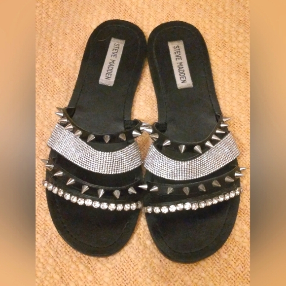 Steve Madden Black Lindy Sandal Size 8.5 - Picture 1 of 3